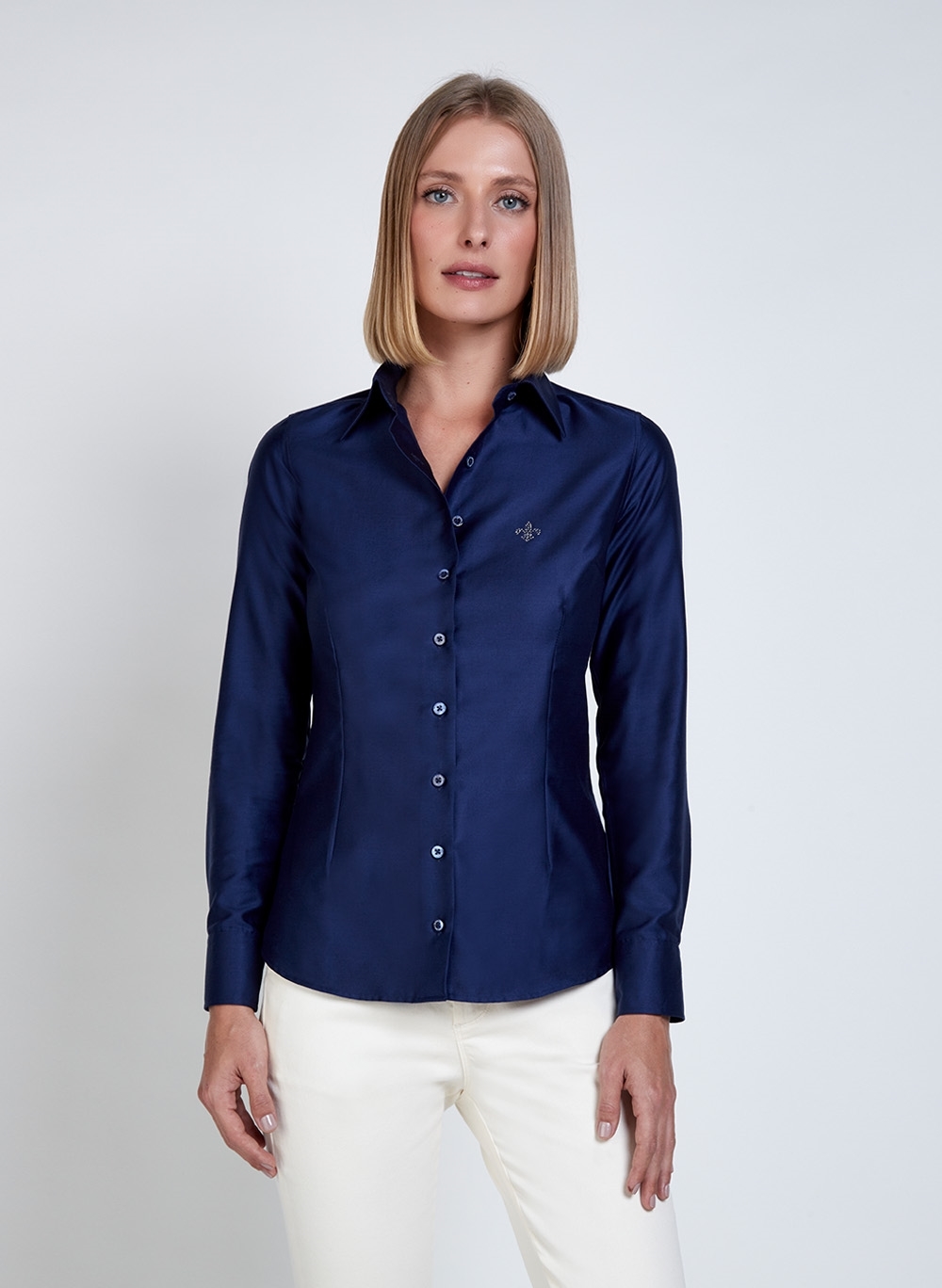 Camisa Dudalina Luxury Cetim De Algod O Liso Feminina