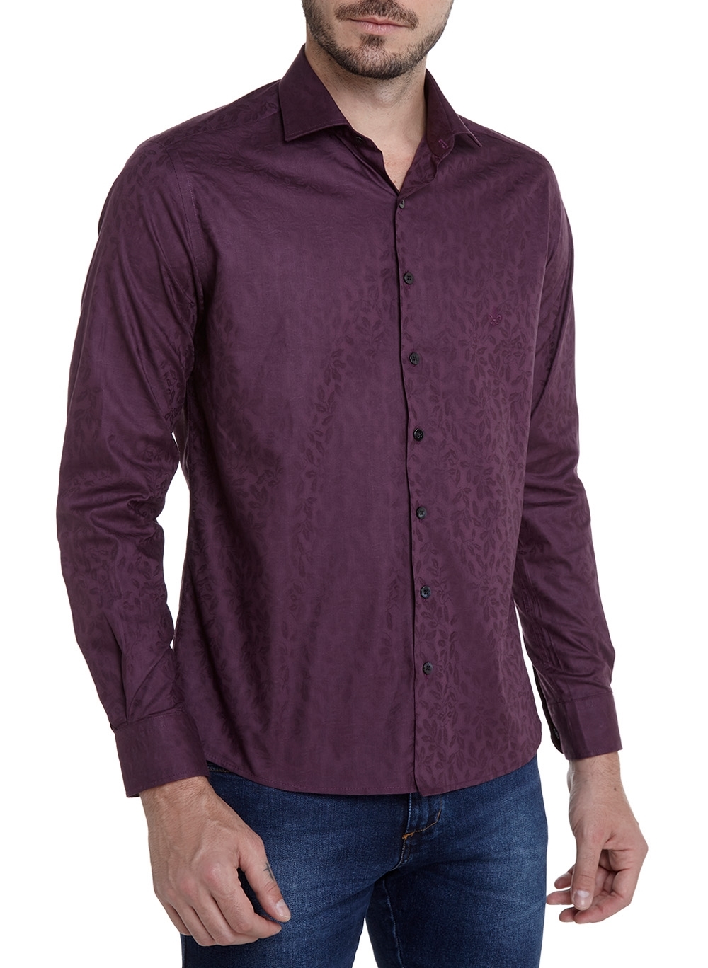 Camisa Dudalina Ml Slim Jacquard Masculina Camisa Dudalina