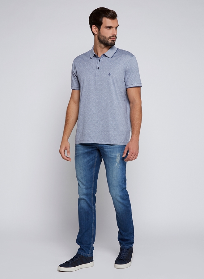 Polo Dudalina Mc Jacquard Masculina 08 75 1072 Polo Dudalina Mc