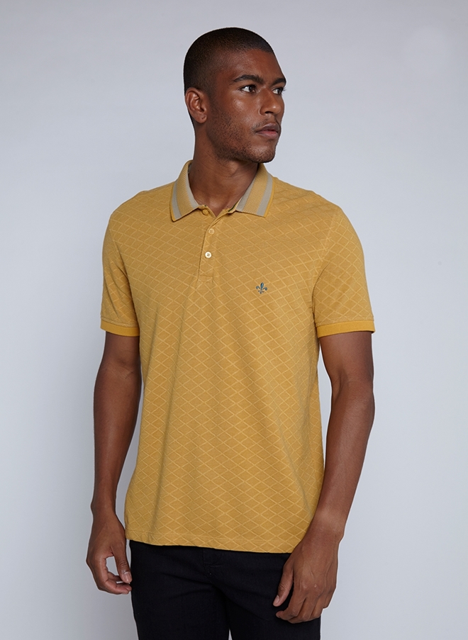 Polo Dudalina Mc Malha Jacquard Losango Masculina 08 75 1220 Polo