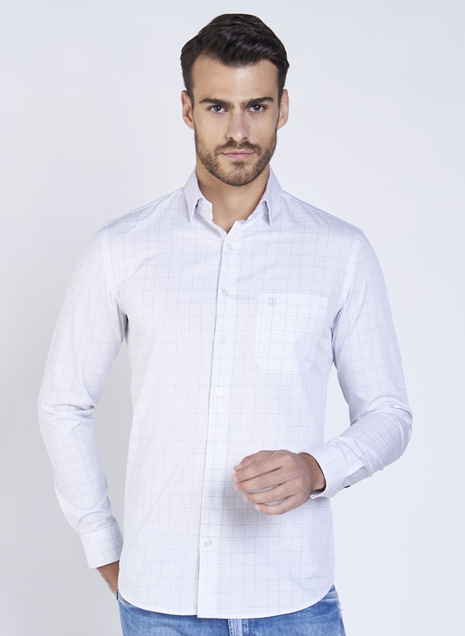 Camisa Comfort Fio Tinto Xadrez Masculina Individual 53 04 1833