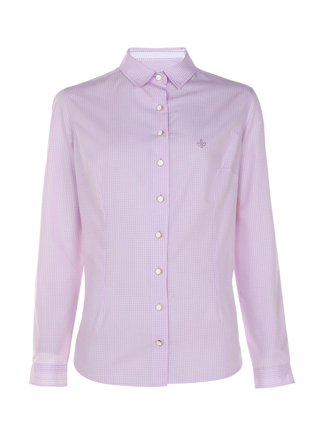 Camisa Slim Xadrez Rosa Dudalina Feminina 53 04 2204 Camisa Slim