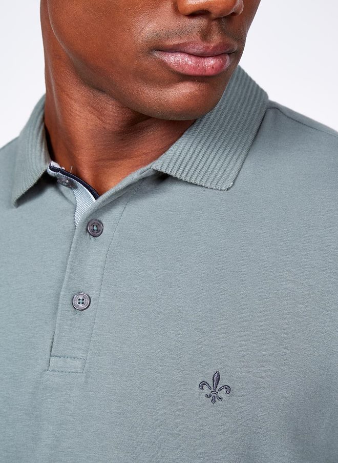 Polo Jacquard Gola Dudalina Masculina Polo Jacquard Gola