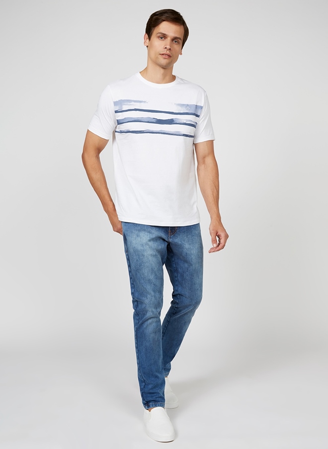 Camiseta Organic Stripes Dudalina Masculina 08 77 1650 Camiseta