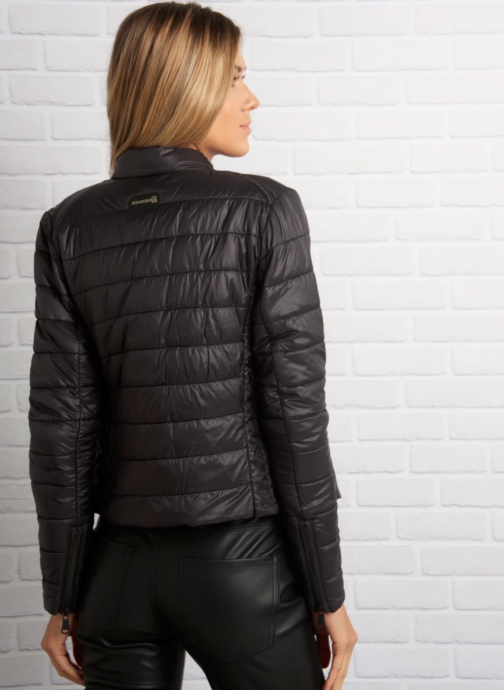 casaco nylon preto feminino