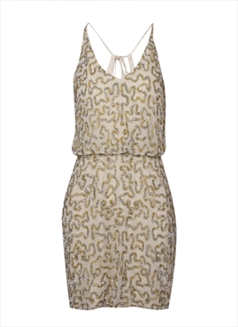vestido de festa bege curto