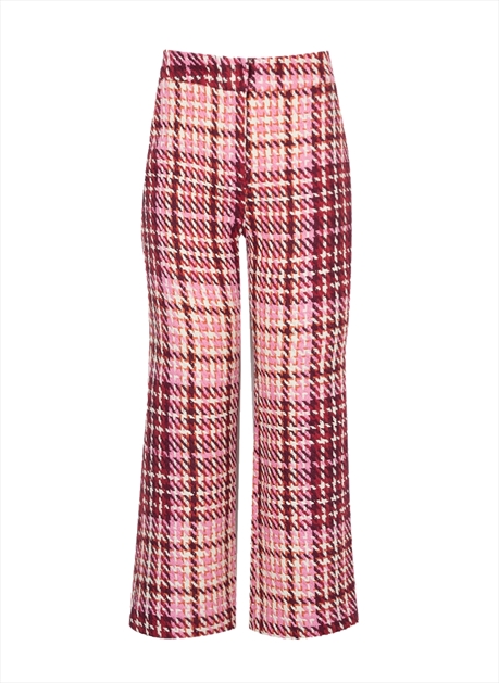 calça alfaiataria xadrez feminina