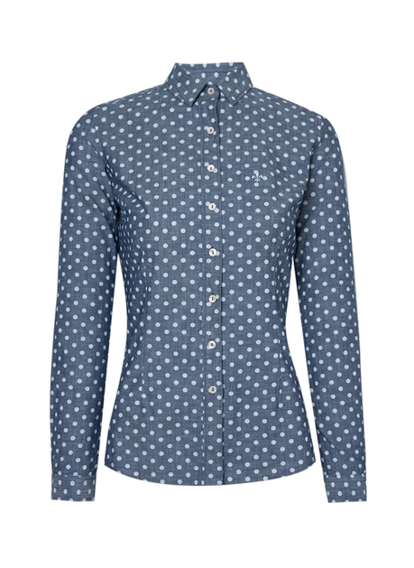 camisa de poá feminina