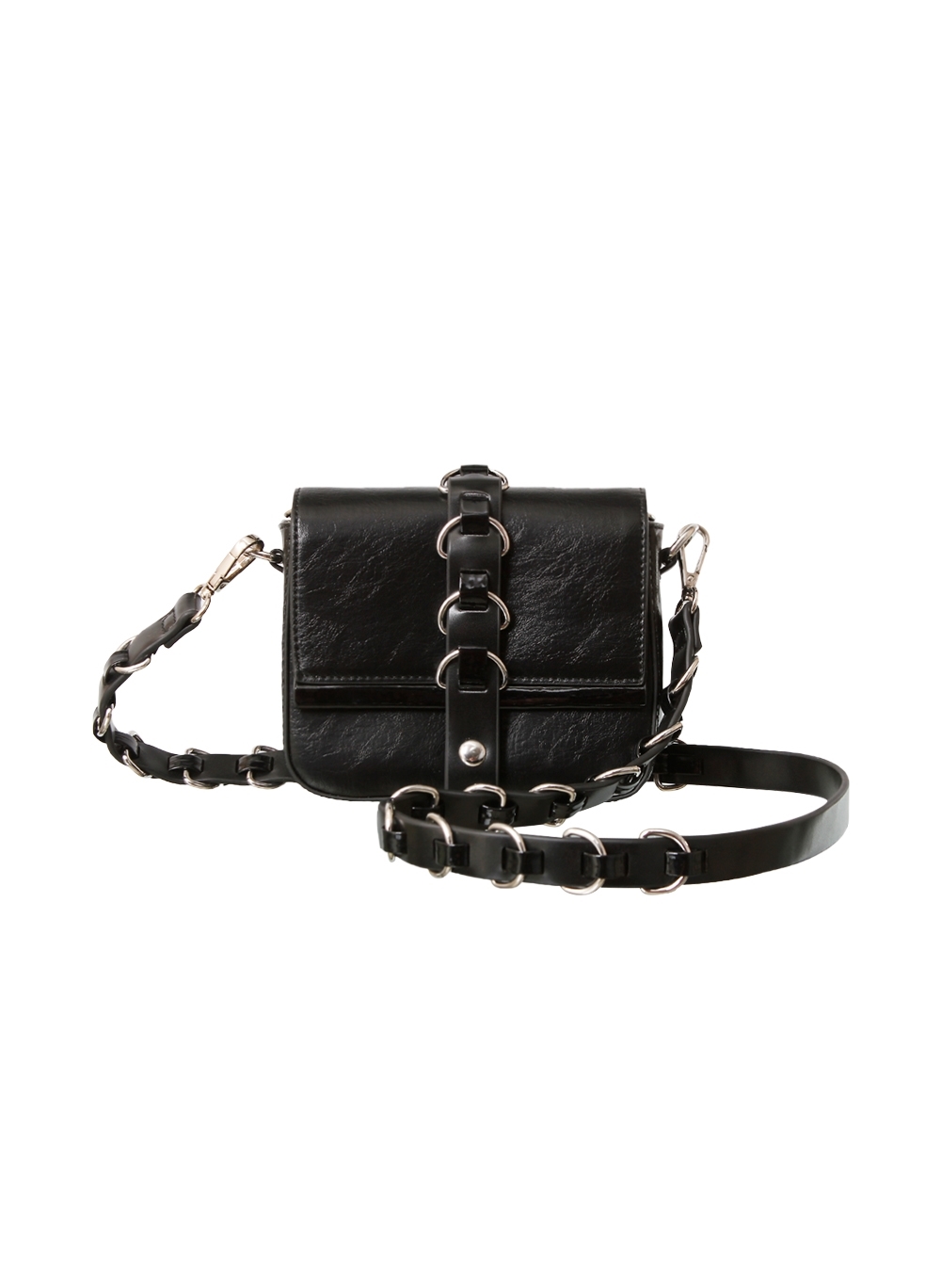 black cross body chain bolsa