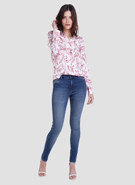 camisa dudalina estampada feminina