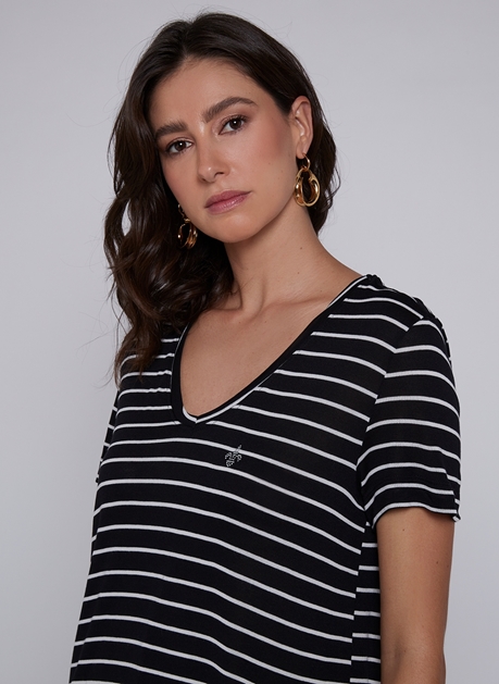 Camisa dudalina listrada feminina top