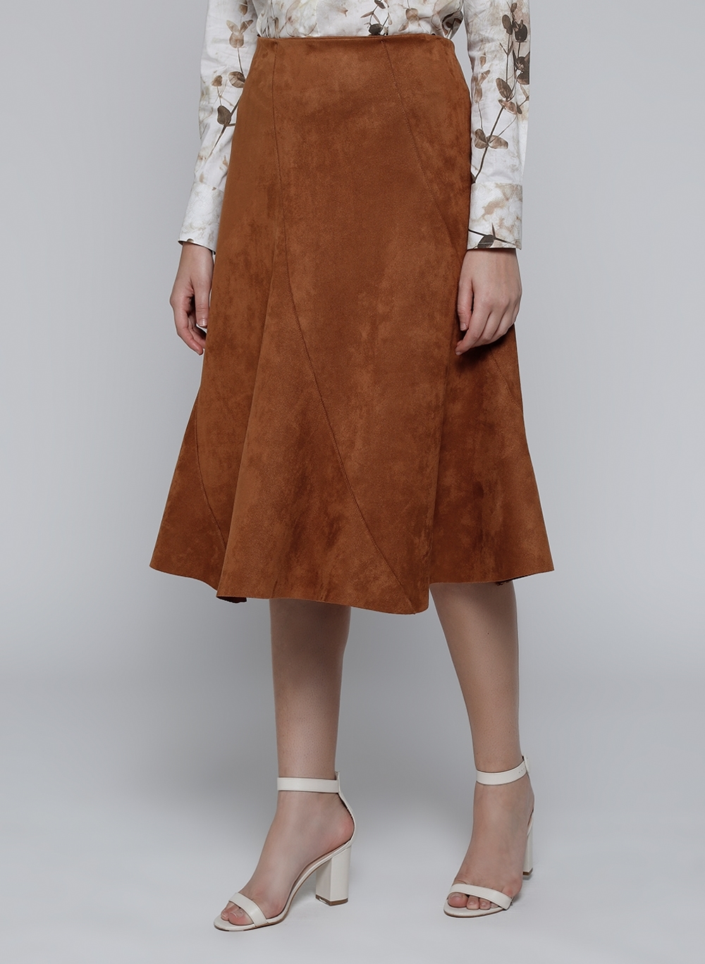 Saia Dudalina Recortes Suede Touch Feminina 94.01.0090