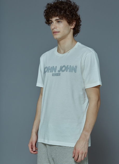Camiseta John John Masculina RG Reality Algodão Extra Fina Off White