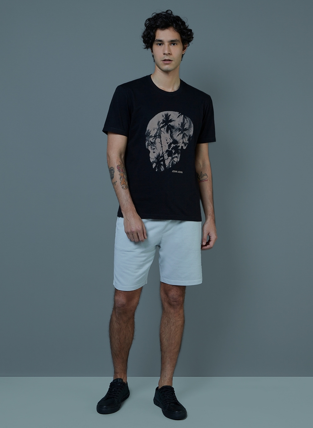 CAMISETA PALMS SKULL JOHN JOHN MASCULINA - Bampas