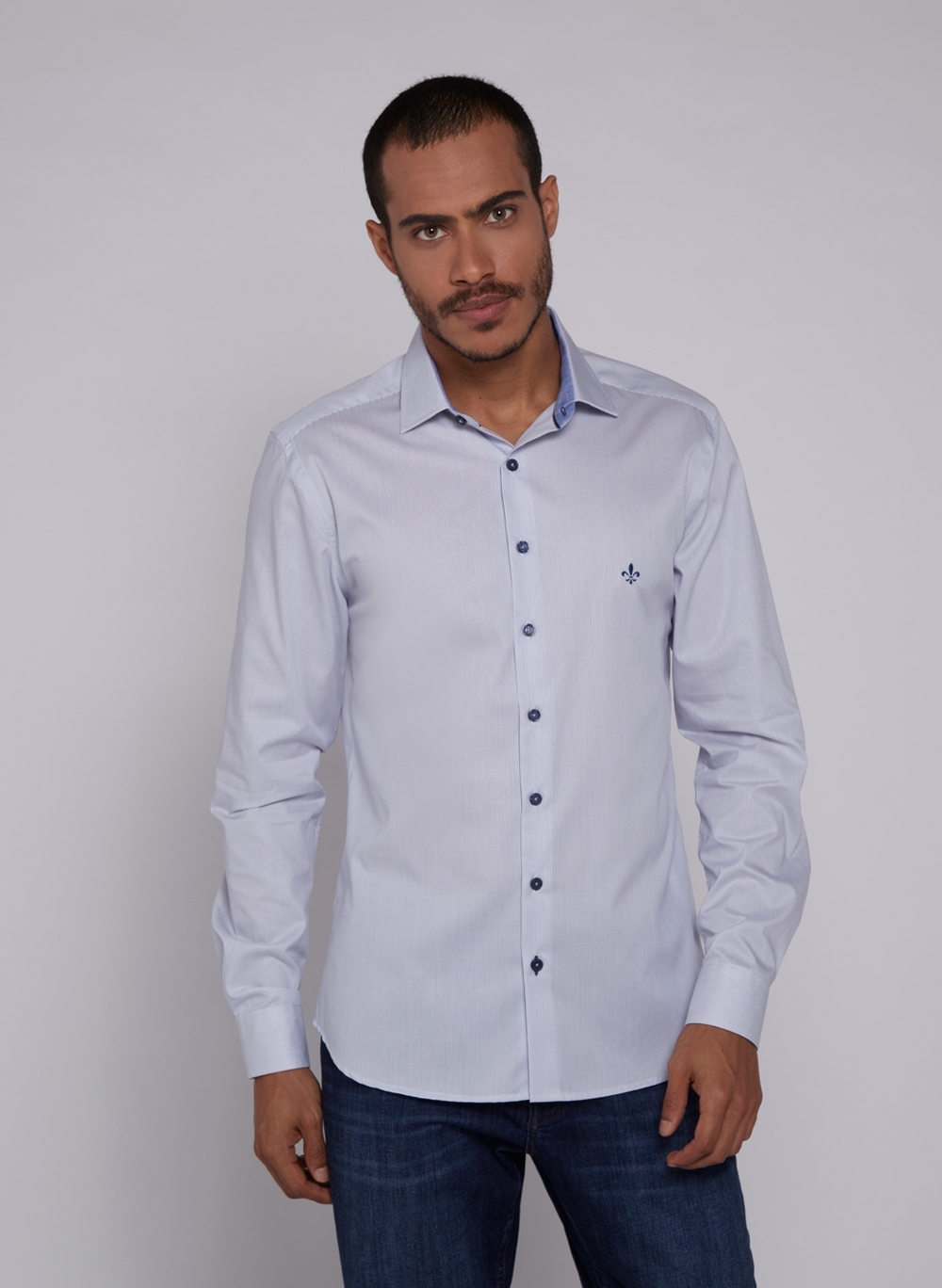 camisa jeans dudalina masculina