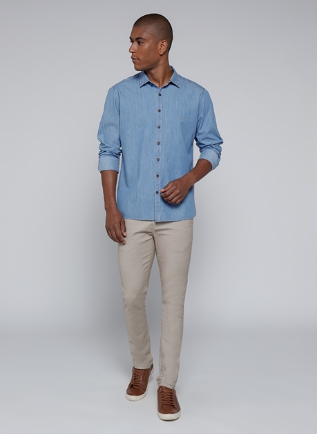 camisa jeans dudalina masculina