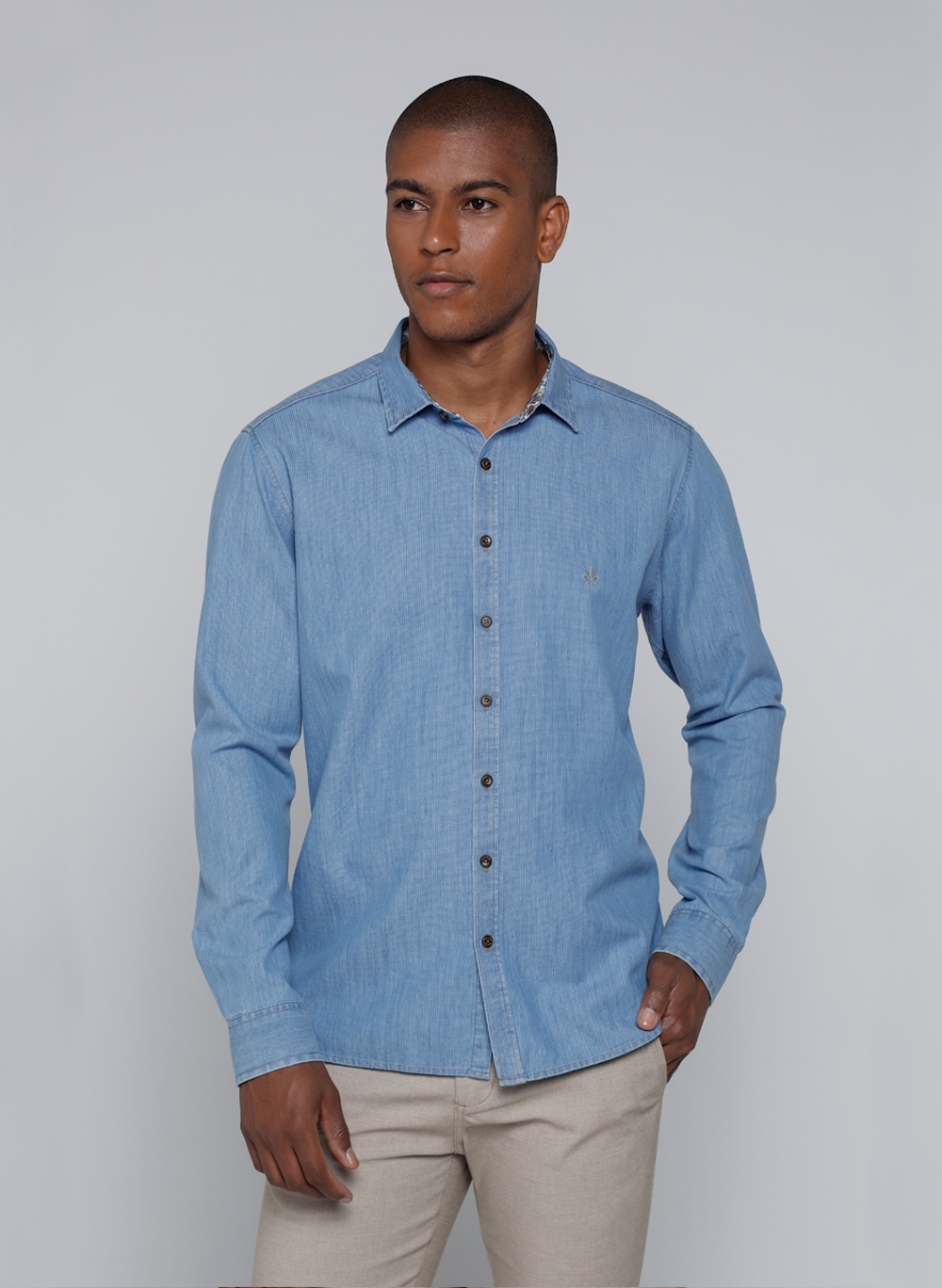 camisa jeans dudalina masculina
