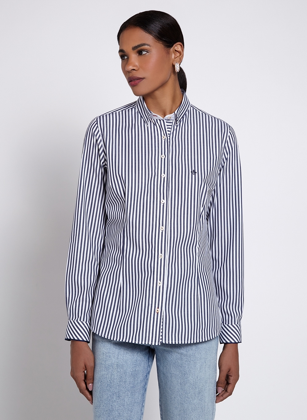 Camisa dudalina feminina listrada top
