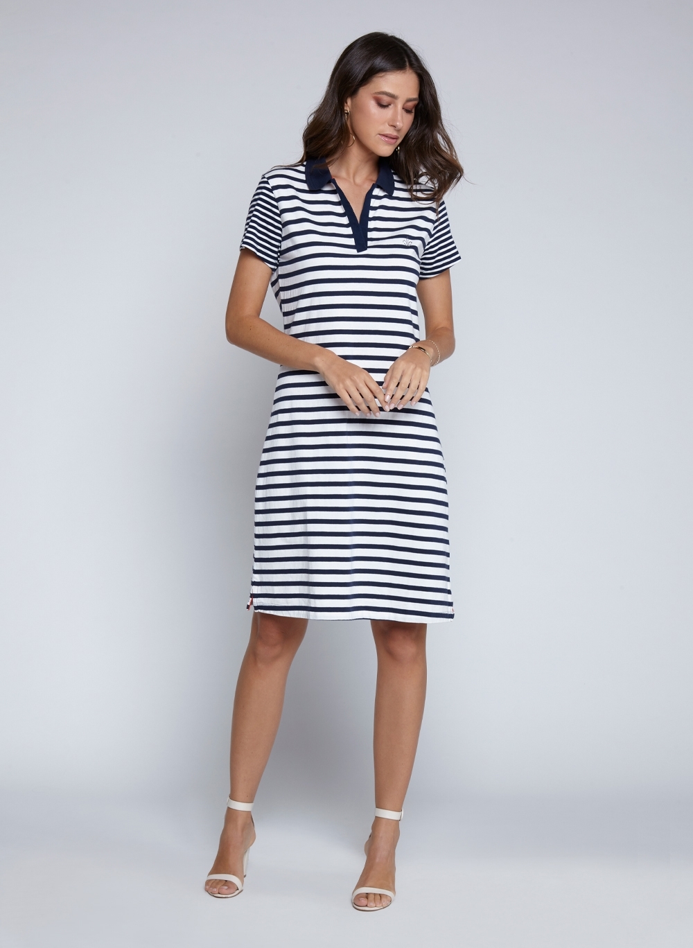 Vestido gola polo dudalina clearance