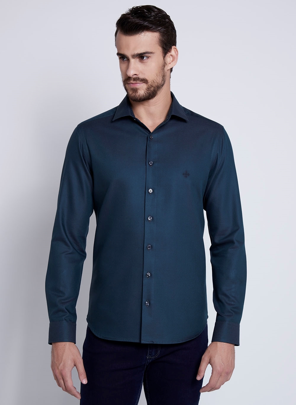 Camisa dudalina hot sale preta masculina