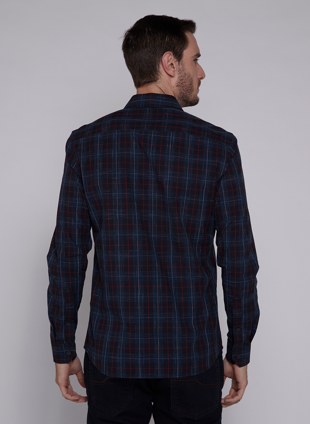 Camisa slim fit xadrez Decenio