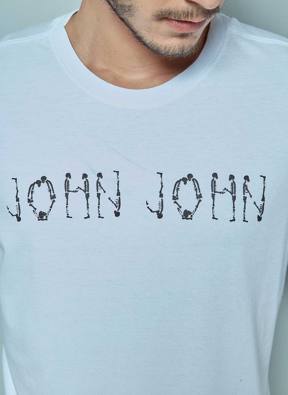 Camiseta John John Masculina Regular Outdoor Logo Branca