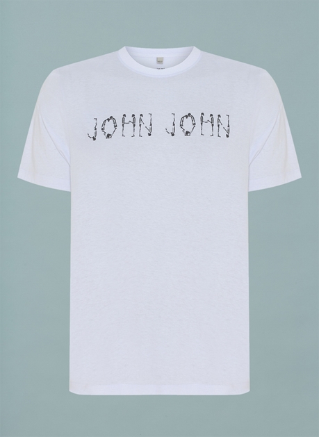 Camiseta John John Masculina Regular Outdoor Logo Branca