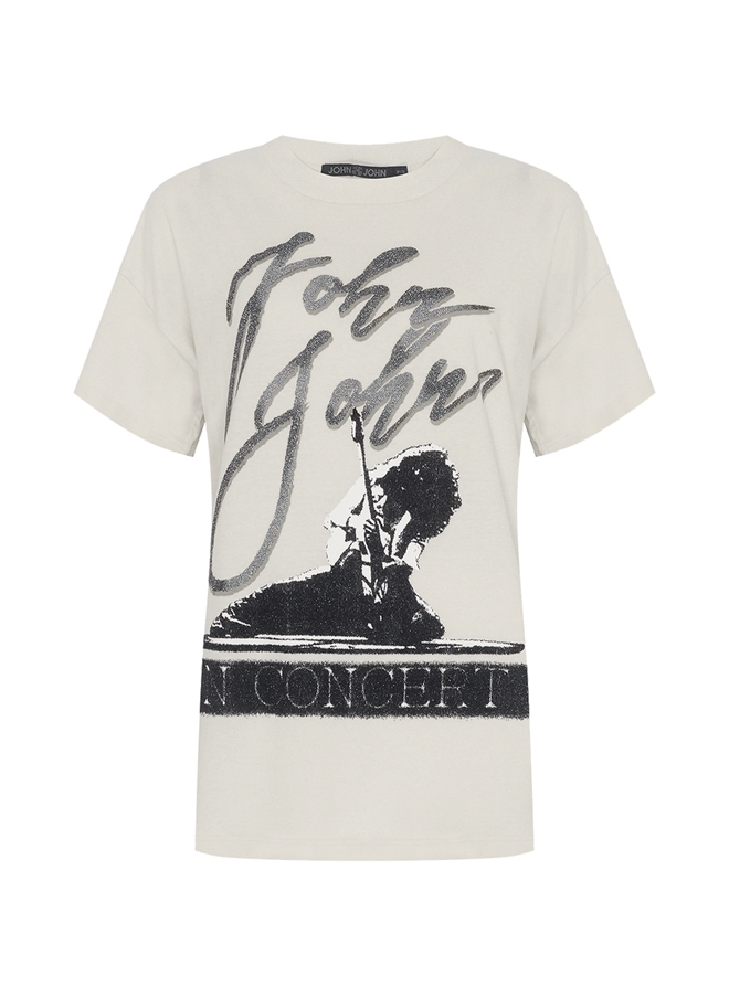 CAMISETA JOHN JOHN GROUPIE MALHA CINZA FEMININA T-SHIRT GROUPIE