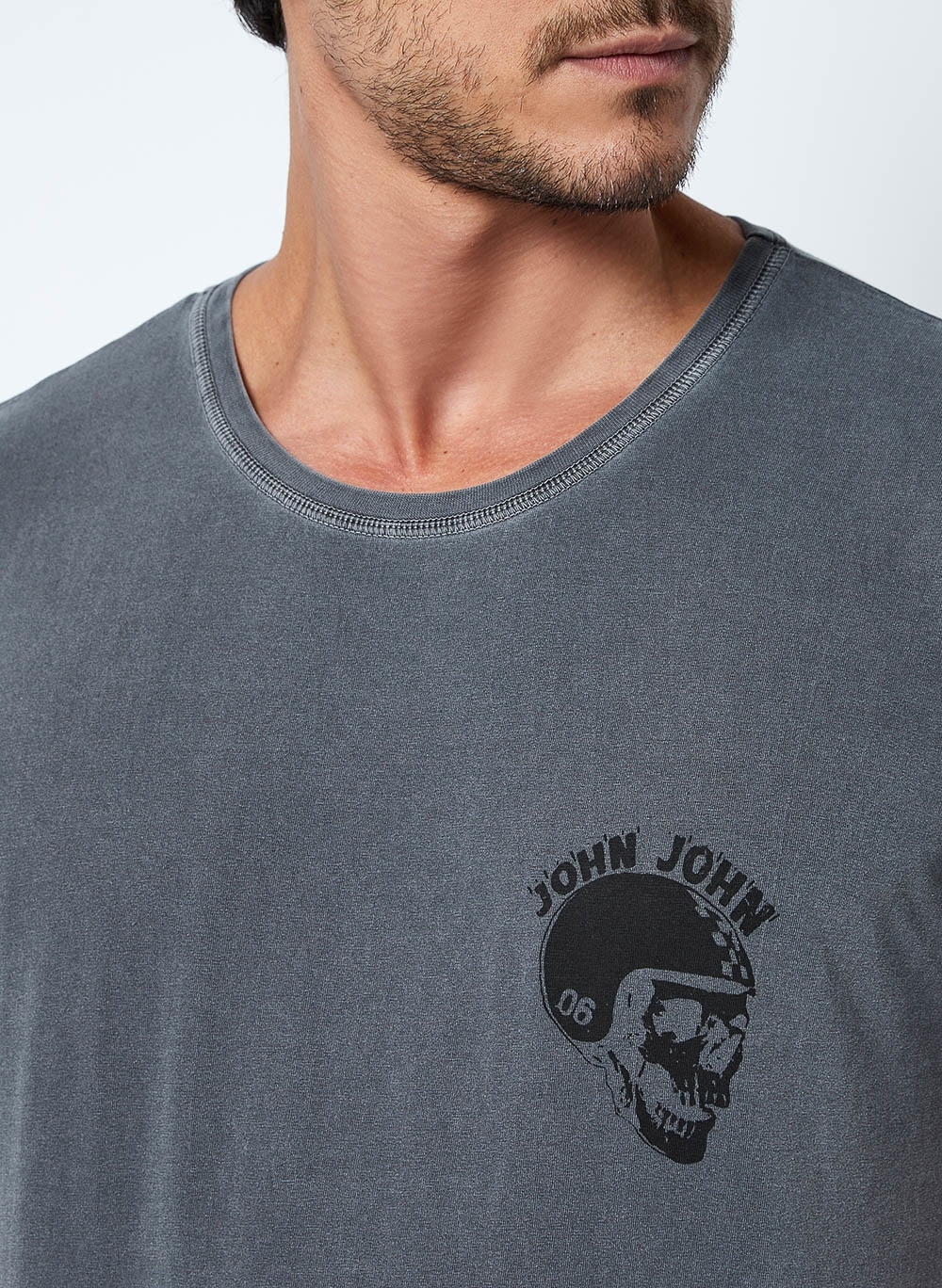 Camiseta Skull Profile John John Masculina 42.54.5159 - Camiseta Skull  Profile John John Masculina - JOHN JOHN MASC