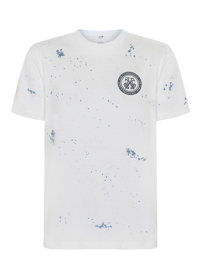 Camiseta John John Masculina Regular Splashed Live It Branca