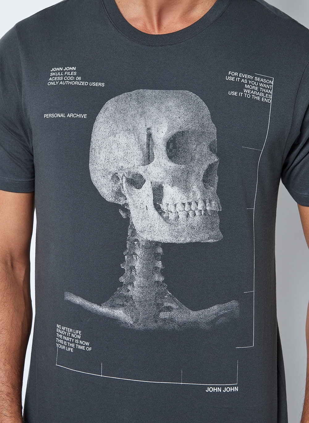 Camiseta Skull Profile John John Masculina 42.54.5159 - Camiseta Skull  Profile John John Masculina - JOHN JOHN MASC