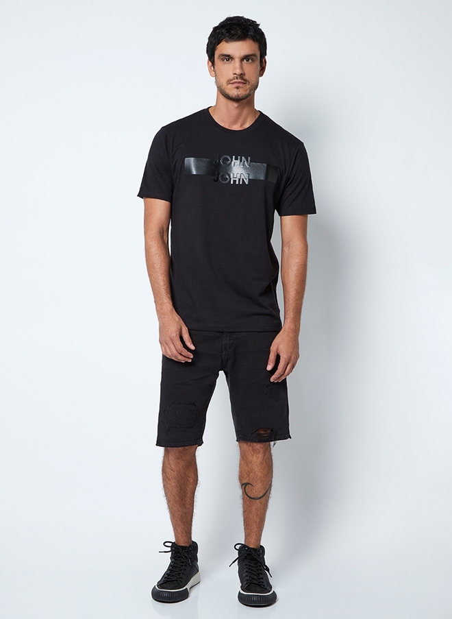 Camiseta John Transfer Black John John Masculina 42.54.5186 - Camiseta John  Transfer Black John John Masculina - JOHN JOHN MASC