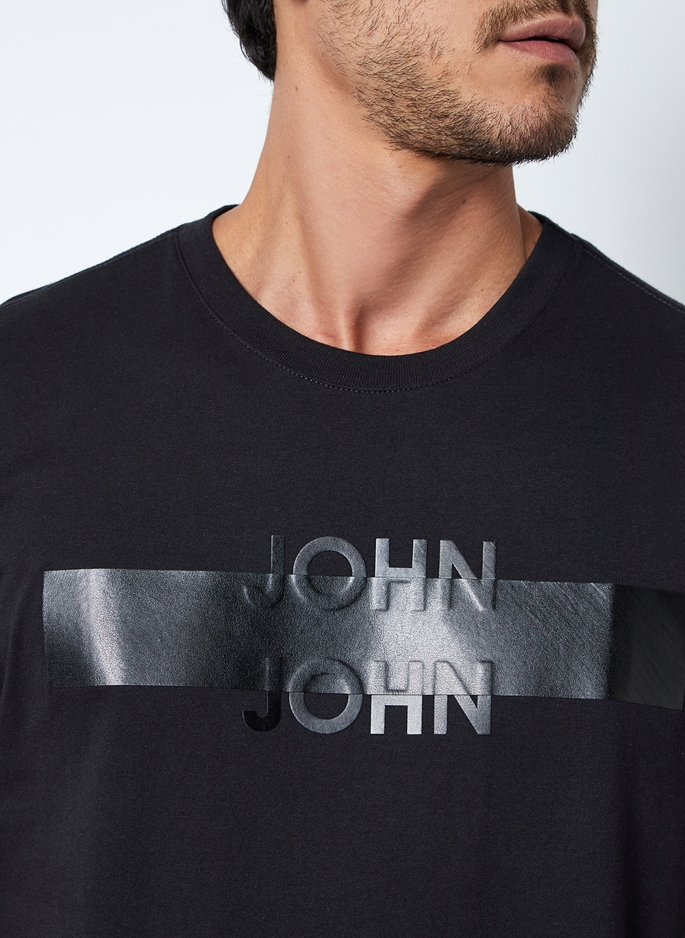Camiseta John John Estampada Preta Lote com 4 Peças