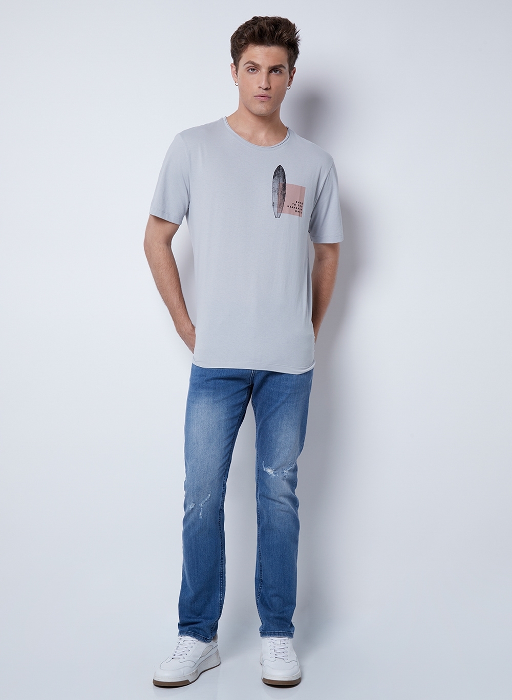 Camiseta Regular Fit Outline Flat John John Masculina - John John