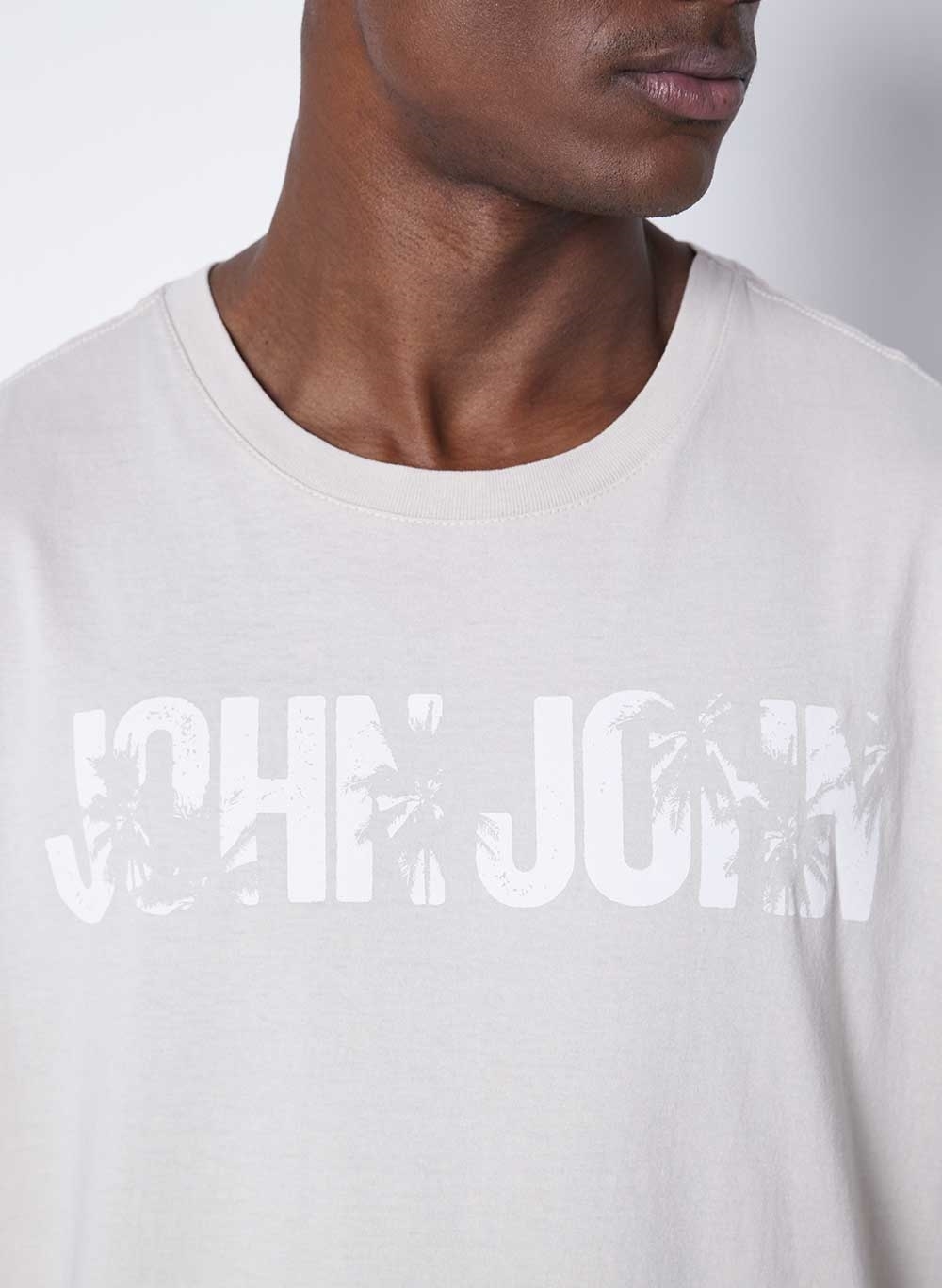 Camiseta John John Urban Moto Club Masculina Cinza Claro