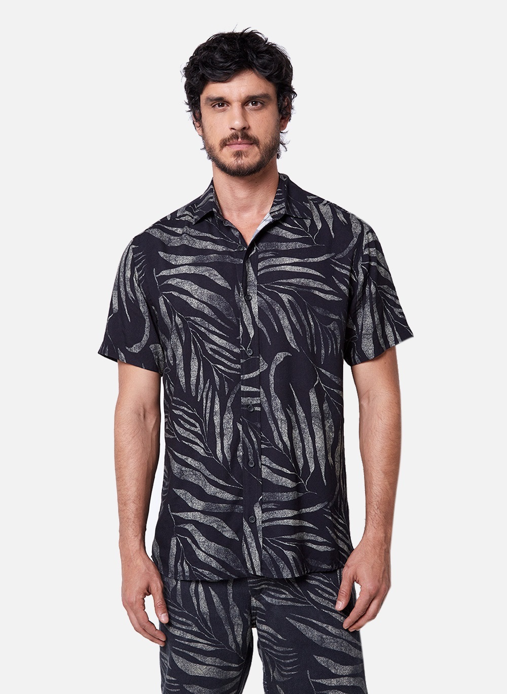 Camiseta John John Masculina Relaxed Puffed Logo Preta