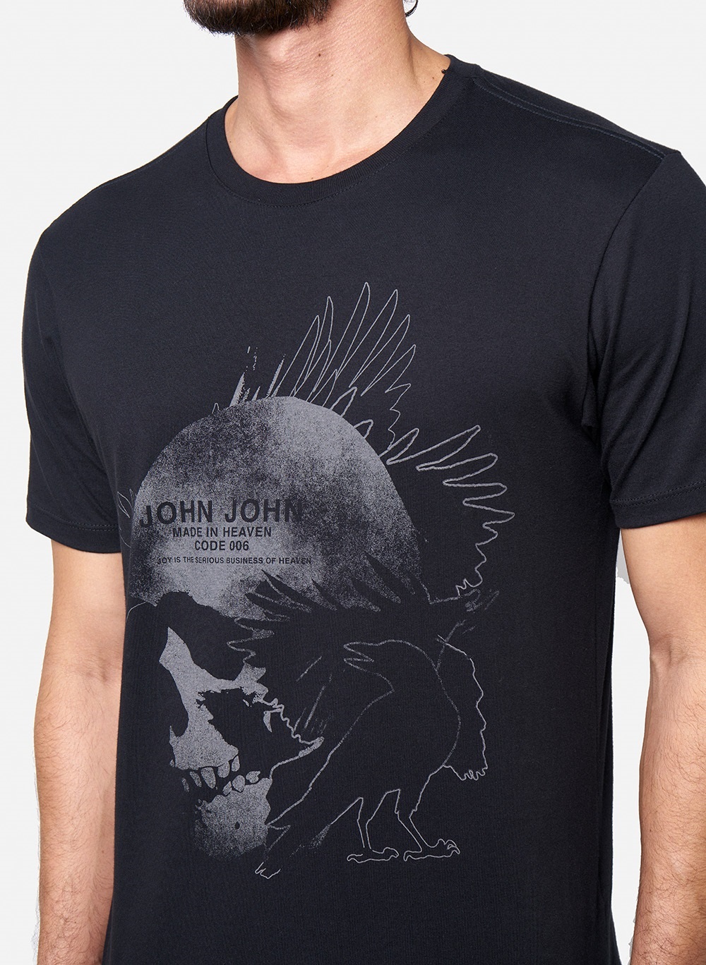 Camiseta John John Masculina Slim Original Preta 
