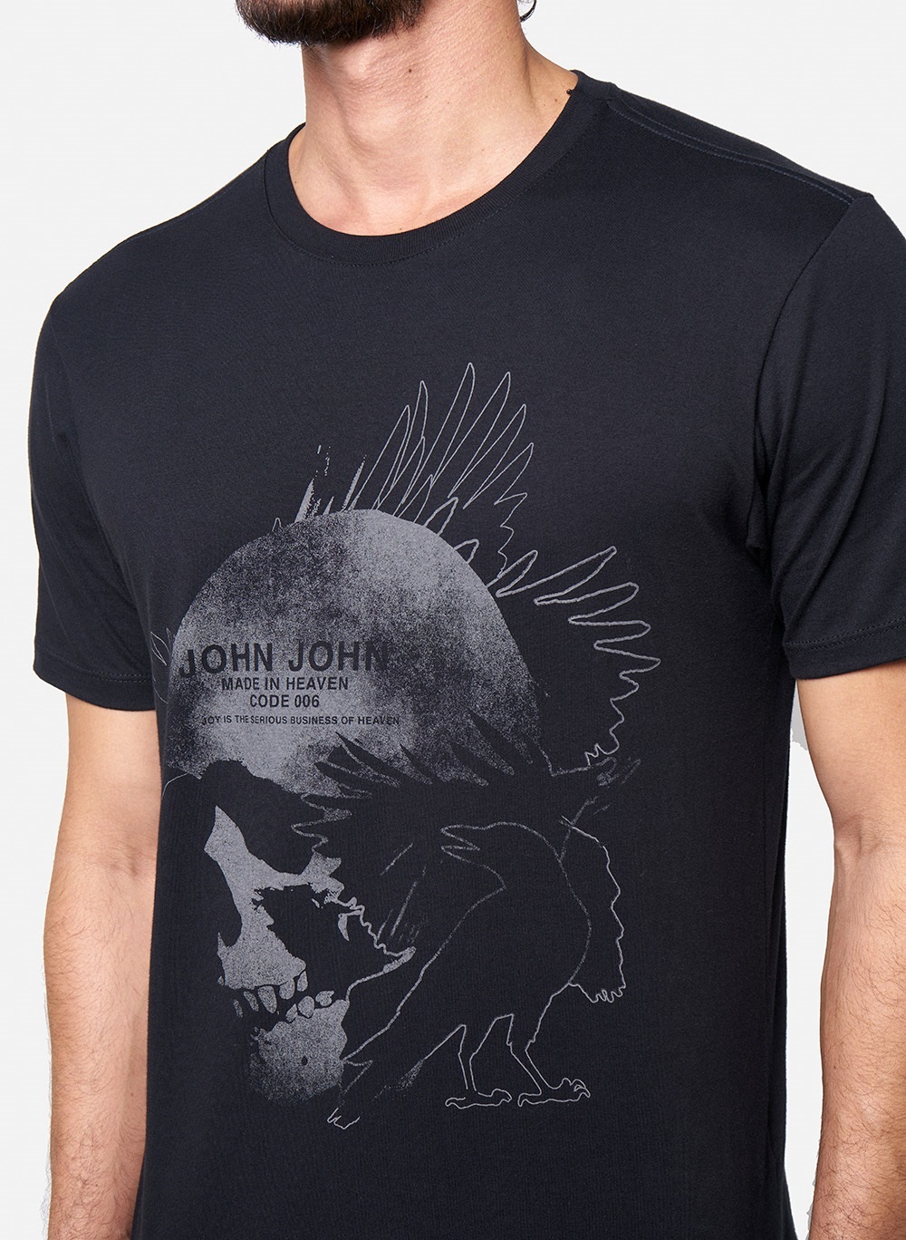 Camiseta John John Masculina Slim Original Preta - Faz a Boa!