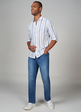 Camisa dudalina listrada masculina 2025