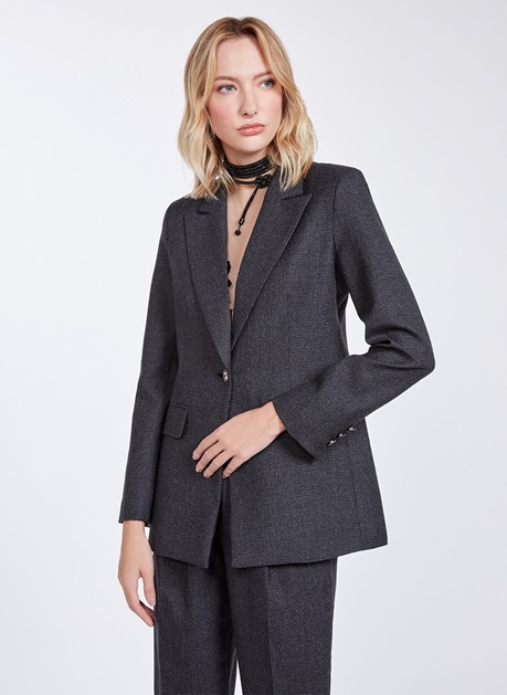 BLAZER MALHA XADREZ - Loja Online de Roupas Femininas