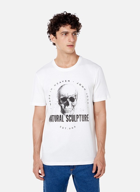 Camiseta Slim Fit Side Skull John John Masculina - John John