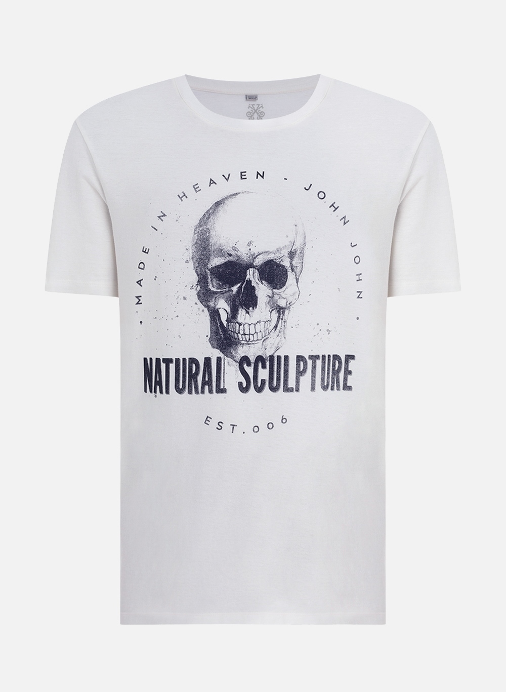 Camiseta John John Masculina Thinged Skull Caveira Branca