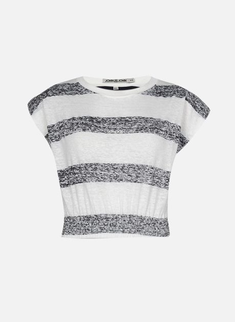 Camiseta John John Barra Elástica Feminina - Off White