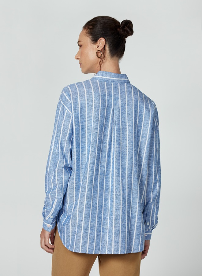 Camisa dudalina listrada feminina top