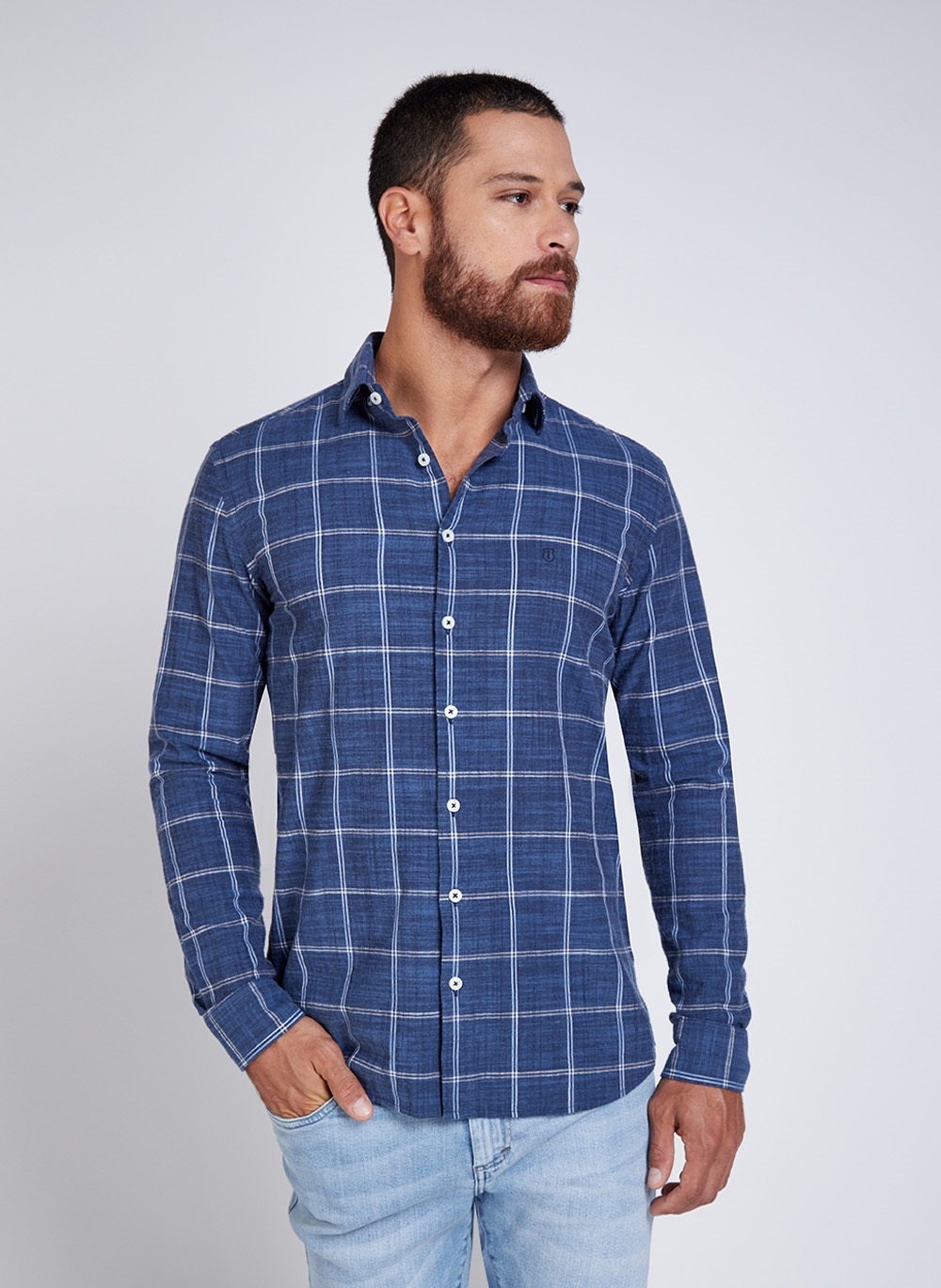 Camisa Concept Fio Tinto Xadrez Masculina Individual 53.04.2400