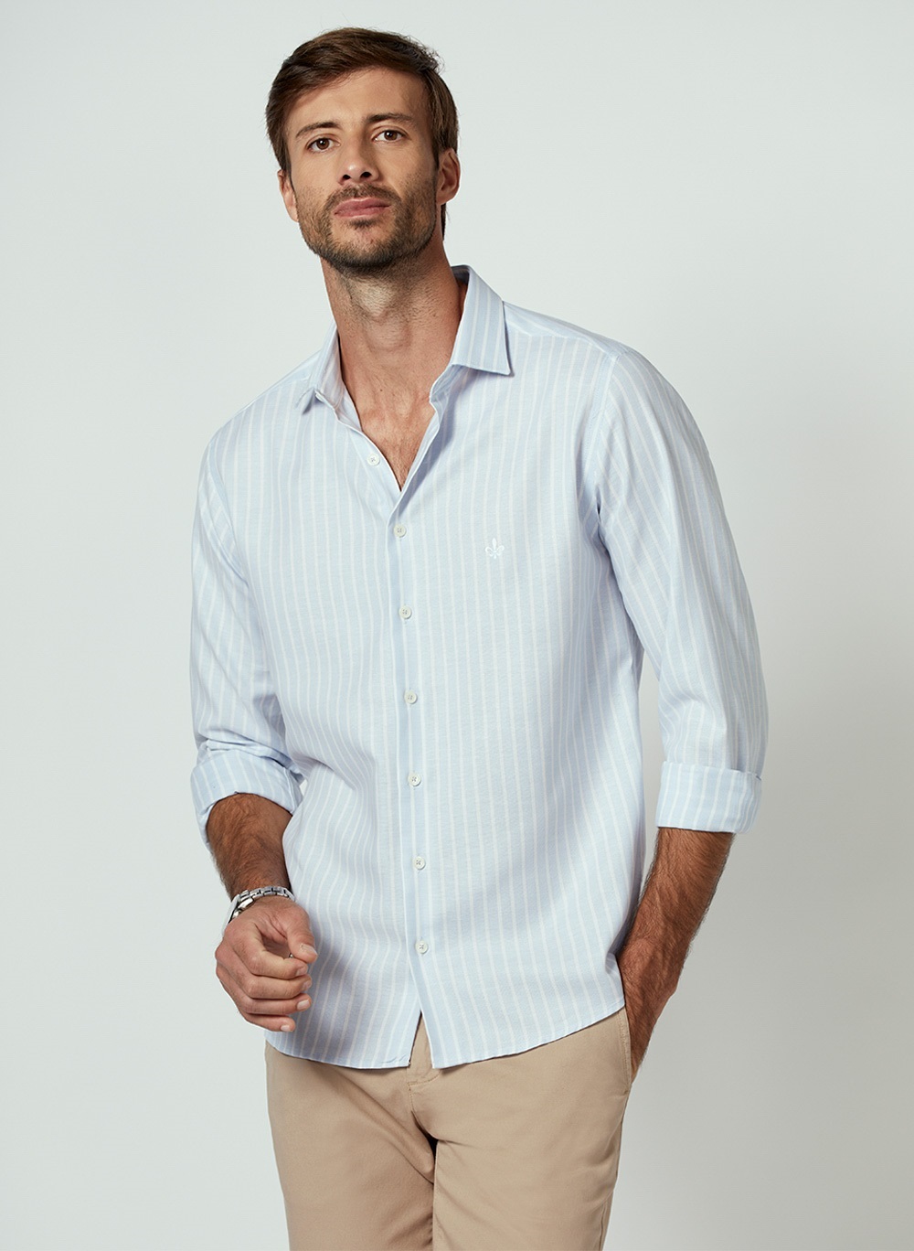 Camisa dudalina listrada masculina 2025