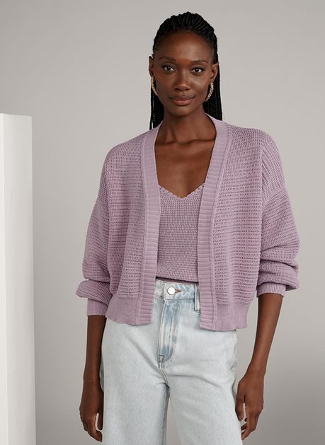 Rosalia Cropped Chunky Knit Cardigan