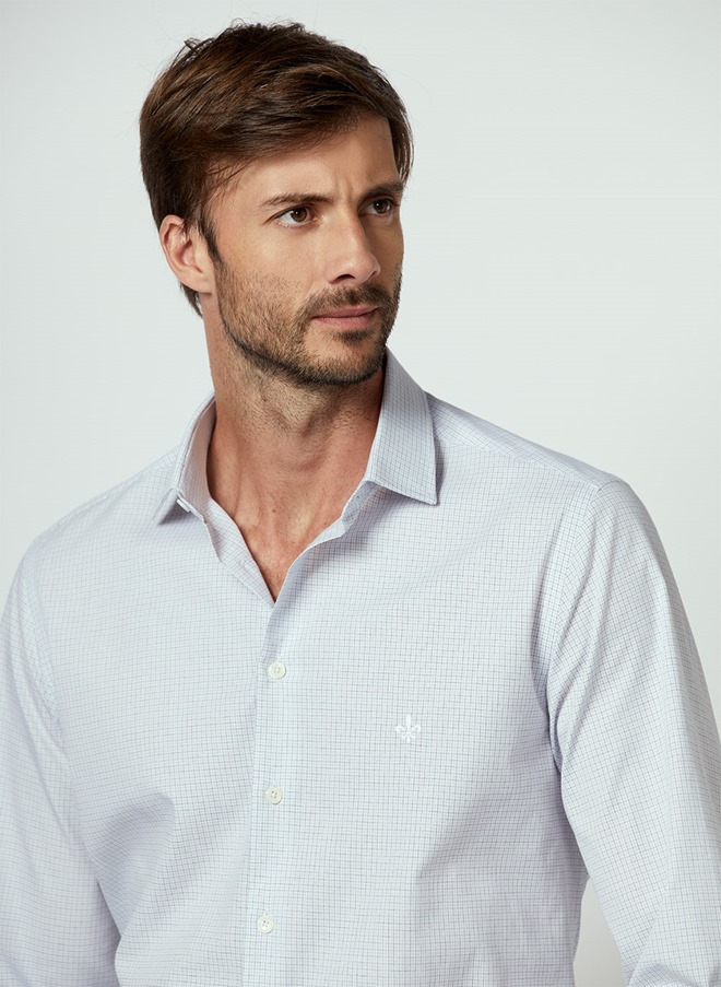 Camisa slim fit xadrez Decenio