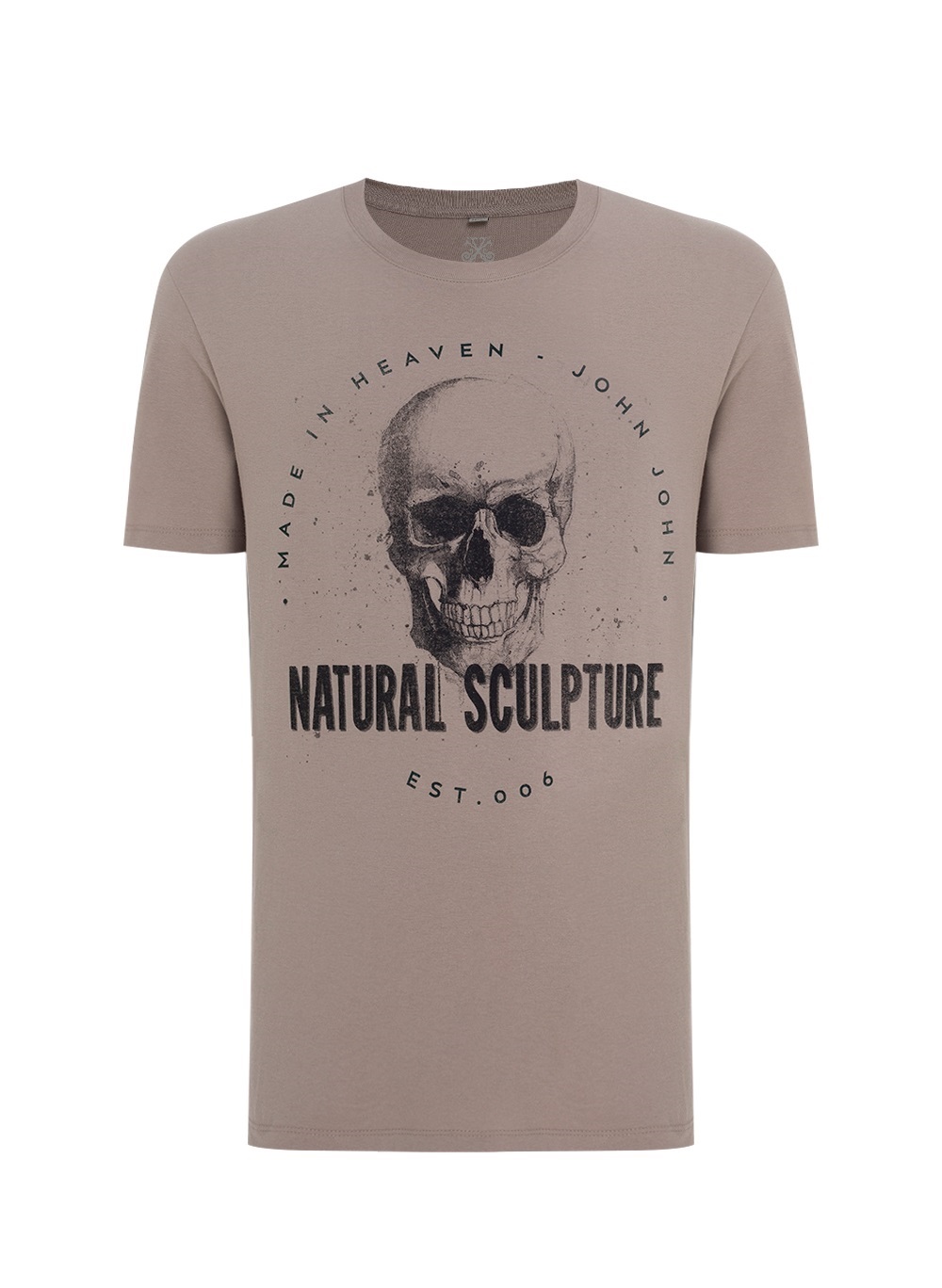 Camiseta Regular Fit Natural Skull John John Masculina