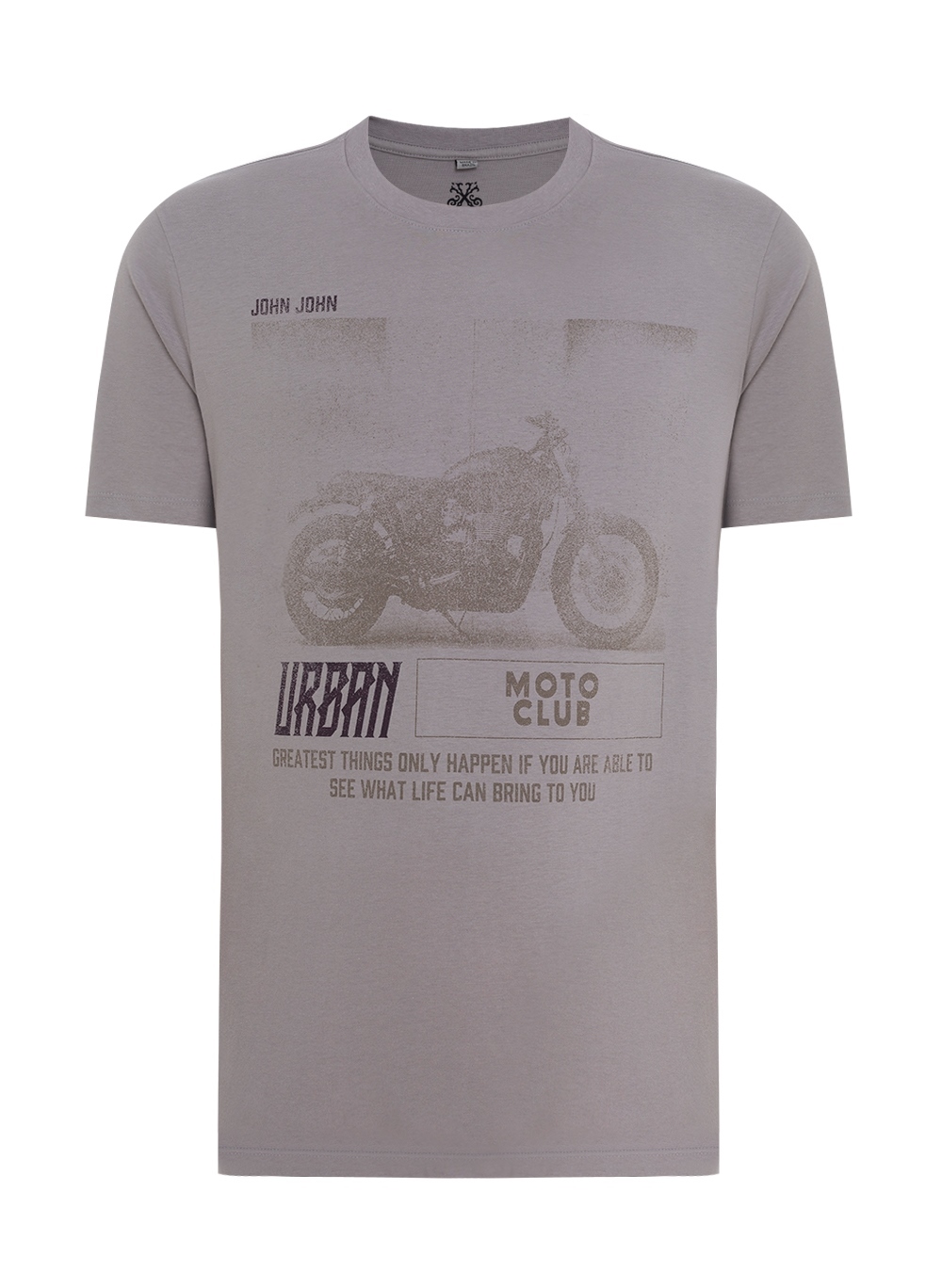 Camiseta John John Urban Moto Club Masculina Cinza Claro